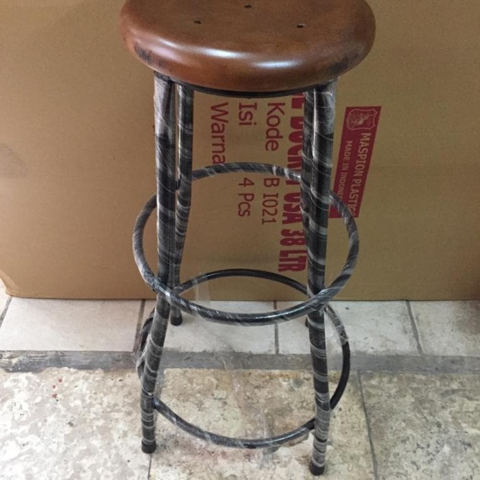 PREMIUM Kursi Kayu Besi Tinggi 75 Cm