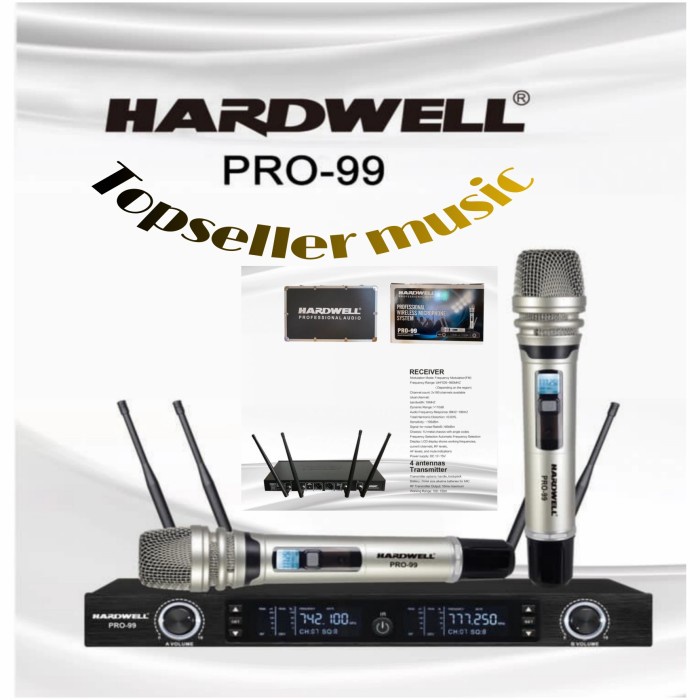 MIC HARDWELL PRO99 WIRELESS HANDHELD MIC HARDWELL +HARDCASE GARANSI