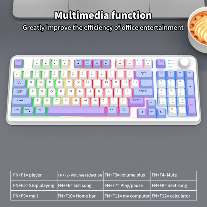 Gaming Keyboard K940 - RGB Light Wireless Keyboard / Mechanical Feel