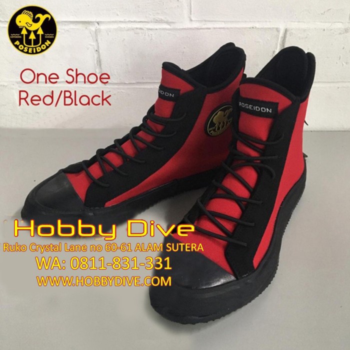 PROMO Poseidon One Shoe Black/Red - Scuba Diving