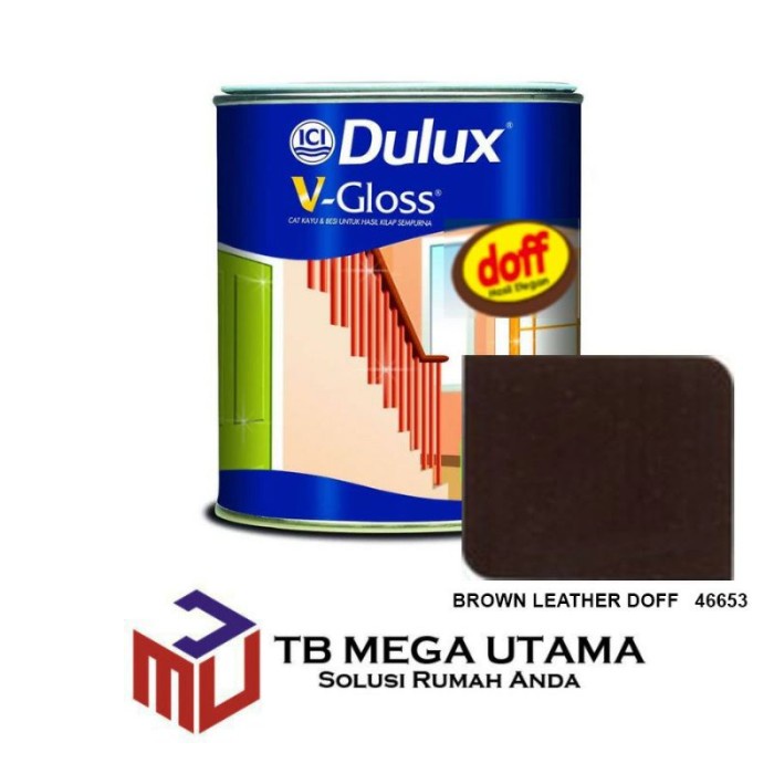 Dulux V - Gloss 46653 Brown Leather Doff 0,8 Liter Cat Kayu Dan Besi