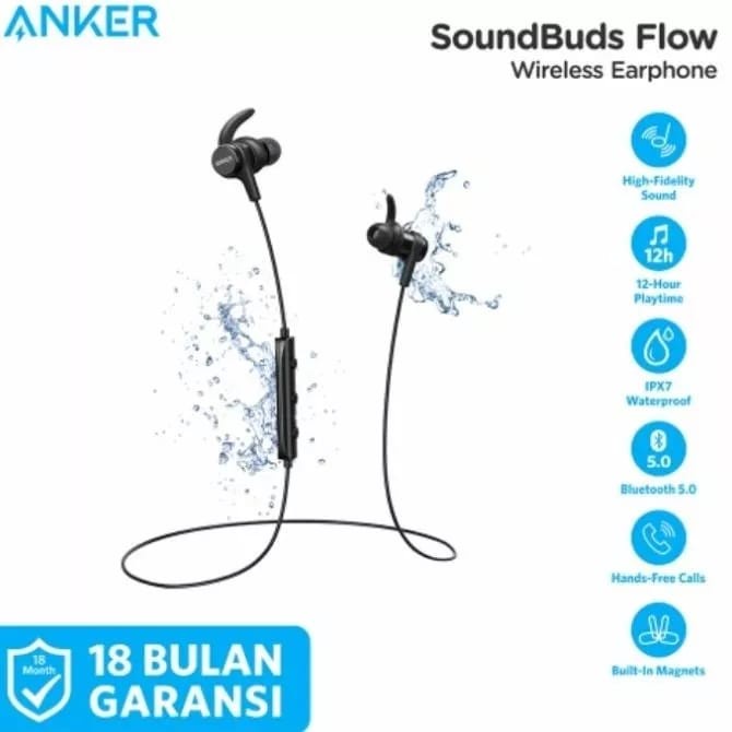 PROMO Anker soundbuds flow earphone bluetooth with Mic A3234 Original Resmi