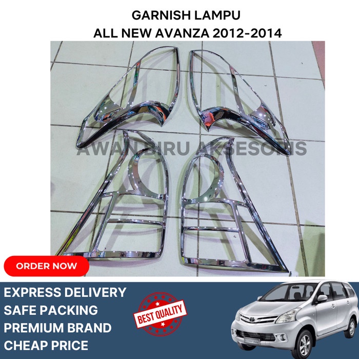 GARNISH LAMPU DEPAN BELAKANG ALL NEW AVANZA 2012-2014 CHROME
