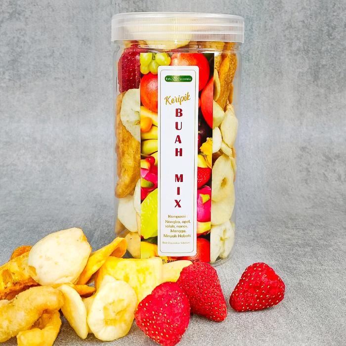 

Wdo - Mix Friuts Chips In Jar Premium - Dengan Strawberry - Keripik Buah Mix Toples - Oleh Oleh