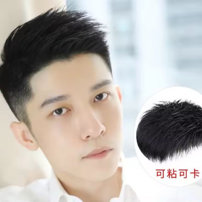 wig cowo tipis penutup botak wig pria wig laki laki penutup botak wig