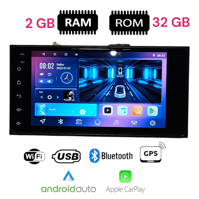 Head Unit Android 7 inch DHD untuk Sigra Calya Avanza Innova soket pnp