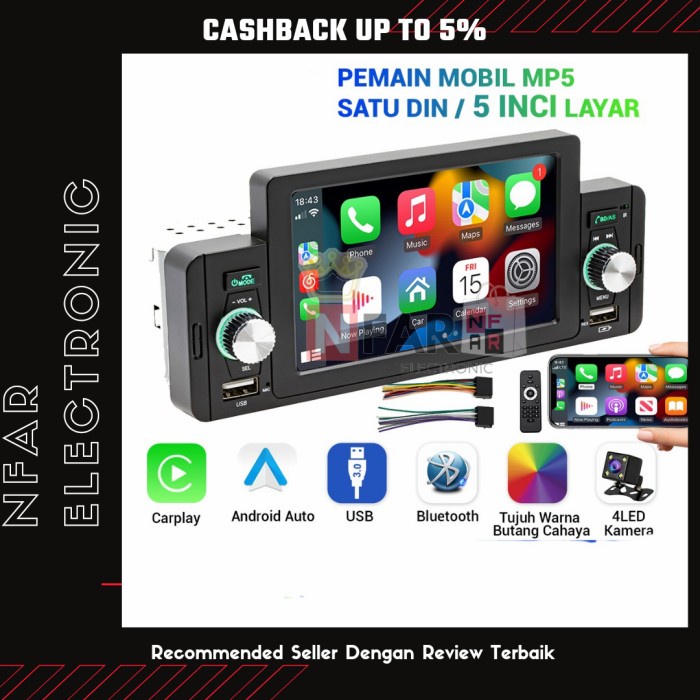 TERMURAH - Headunit Bluetooth Android Single Din Head Unit Audio Radio Mobil Car