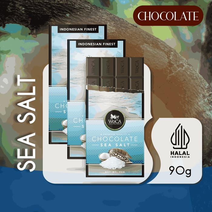 

terbaru !!! woca premium chocolate 3 x 90g bars - cokelat batang rasa sea salt ready