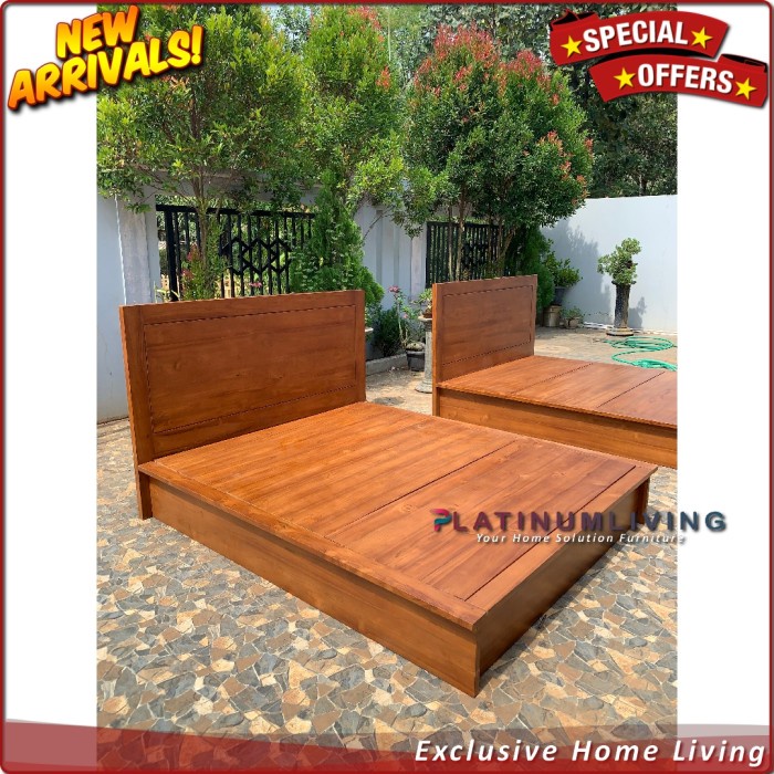 Tempat Tidur Jati Tempat Tidur Jati Laci 2 Dipan Jati 180x200