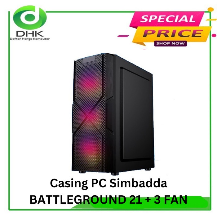 BISA GOSEND CASING PC SIMBADDA BATTLEGROUND 21 + 3 FAN