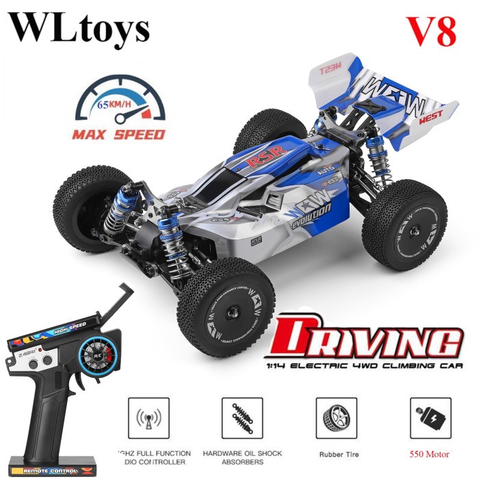 WLtoys 144011-V8（144001 Upgraded) 2.4G RC Car 65KM/H 550 Motor 4WD