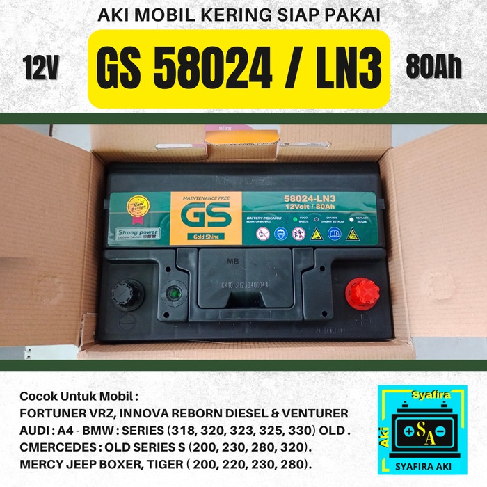 Limited Aki Din 84 / 58024 Gs Mf 12 Volt 80 Ampere
