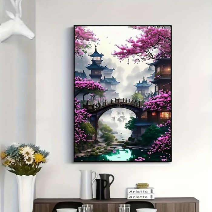 Lukisan dinding pemandangan japan/jepang aesthetic