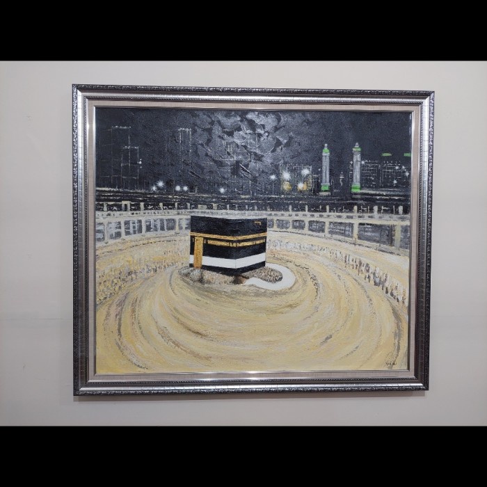 Lukisan kanvas kabah mekah 100x120 cm RD dsw3