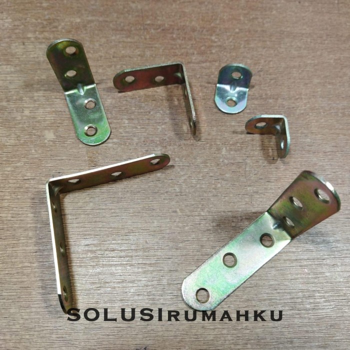 PREMIUM Plat Siku L Besi 2x2 / 4x4 / 6x6 cm Tebal 1.4 mm / Siku Rak Verseng