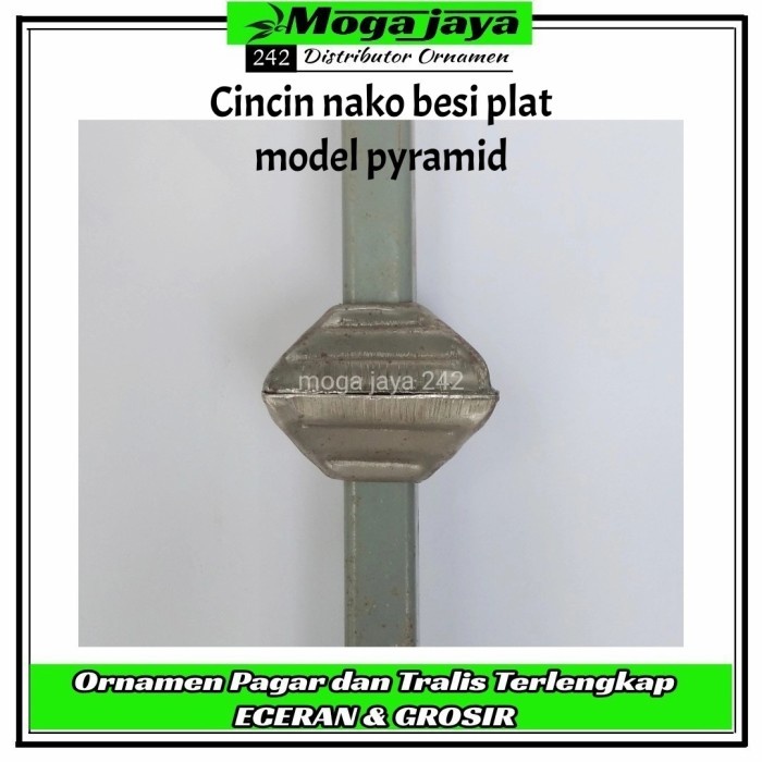PREMIUM cincin nako minimalis pyramid ornamen tralis pagar besi plat