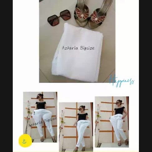 Celana Panjang Polos Putih Wanita Jumbo Super/Celana Scuba Jumbo Harga Promo