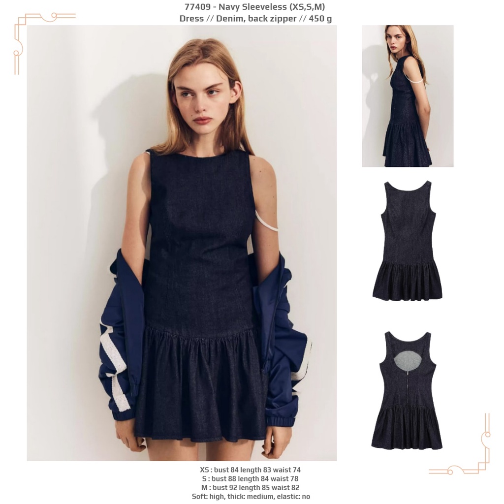 Dress  Wanita Import M7409