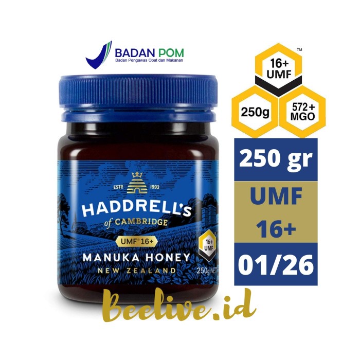 

Madu Haddrells Manuka Honey UMF 16+ MGO 573+ 250gr (UMF 15+ UP)