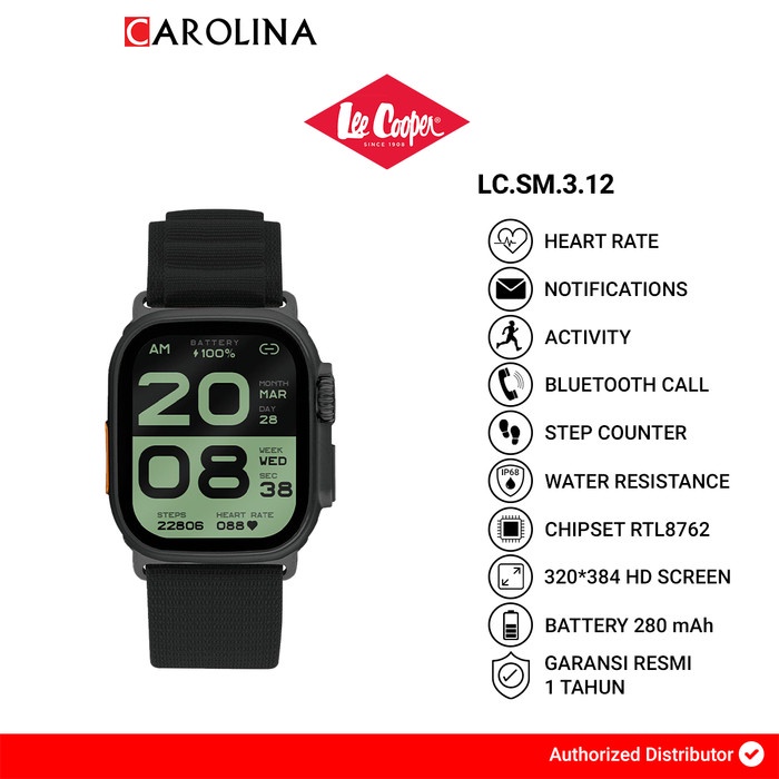 Jam Tangan Unisex Lee Cooper Smart Watch LC.SM.3.12 Digital Black