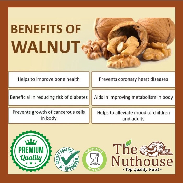 

BARANG TERLARIS 1kg Walnut Light Halves and Pieces 90 RAW / Mentah Kacang