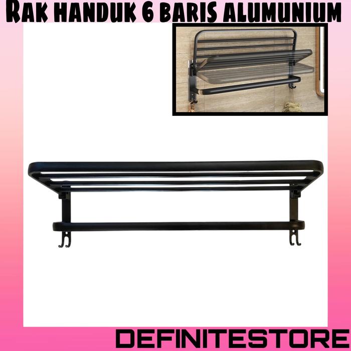 Promo Gantungan Handuk Rak Handuk Kamar Mandi Gantungan Handuk Dinding Rak Handuk Hitam Aluminium