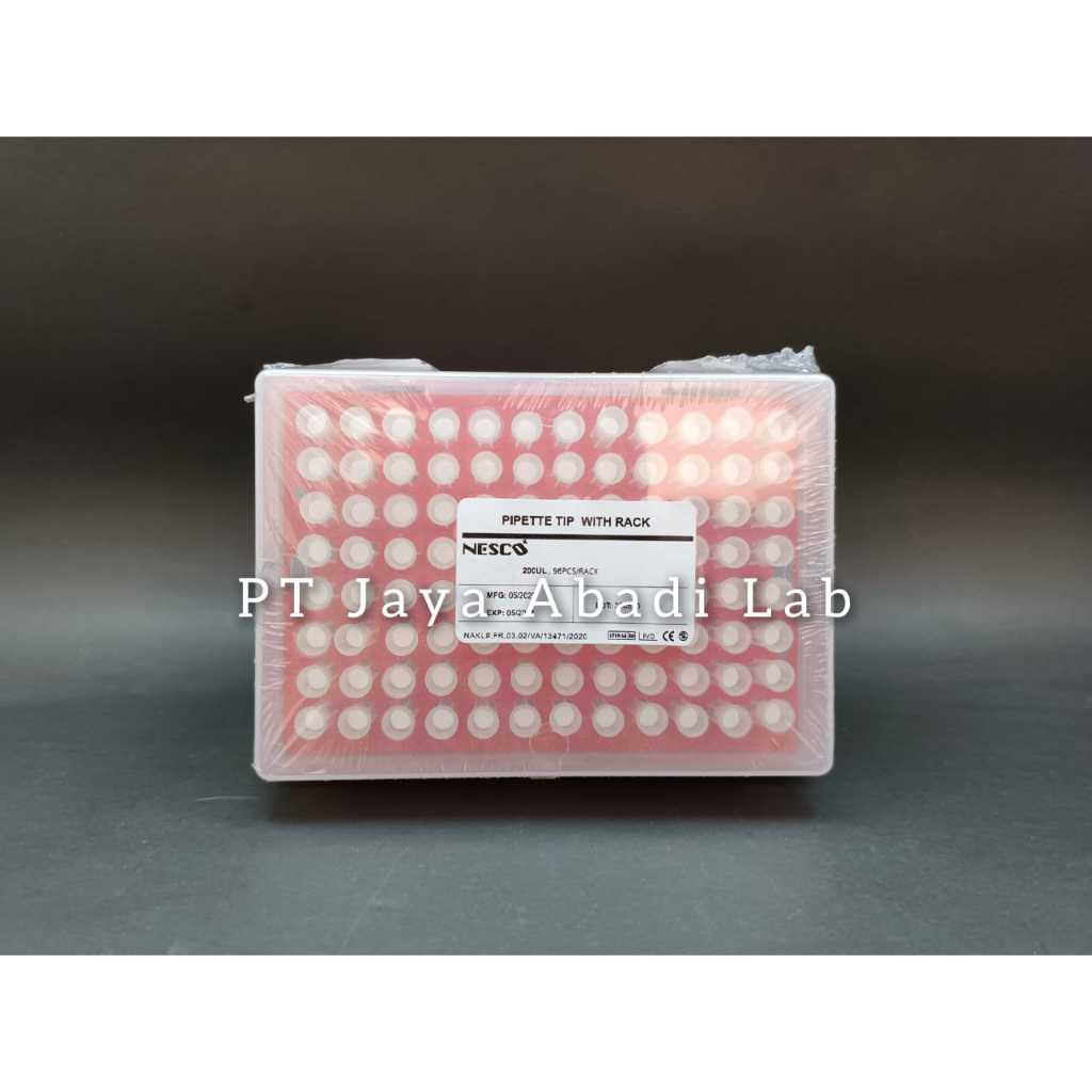 pipet filter tips tip filter micropipette mikropipet pak 20-200 uL dengan rak / box isi 96 pcs