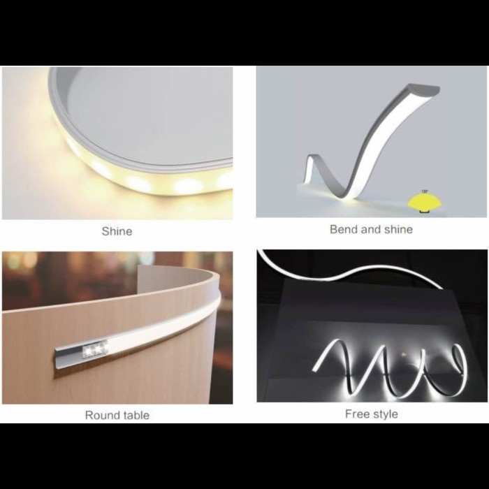 Housing Led Strip Flexible Lentur Alumunium U channel Acrylic Susu HQ