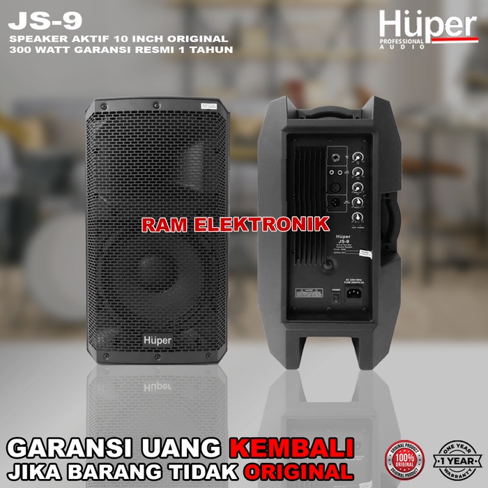 Ready Speaker Aktif 10 Inch HUPER JS9 / JS-9 300 Watt Murni Terbaru Original