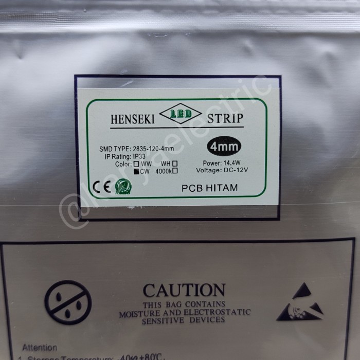 PROMO LAMPU LED STRIP SLIM TIPIS 4MM PCB HITAM HENSEKI 2835 12V 120LED PACKING AMAN