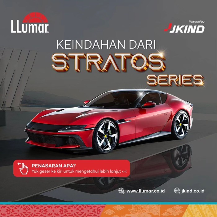 Kaca Film LLumar Stratos kombinasi Superblack