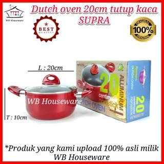 Panci Tutup Kaca / panci teflon anti lengket / Dutch oven 20cm SUPRA