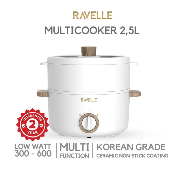 Ravelle Panci Listrik Multicooker - Panci Portable Multifungsi 2.5L