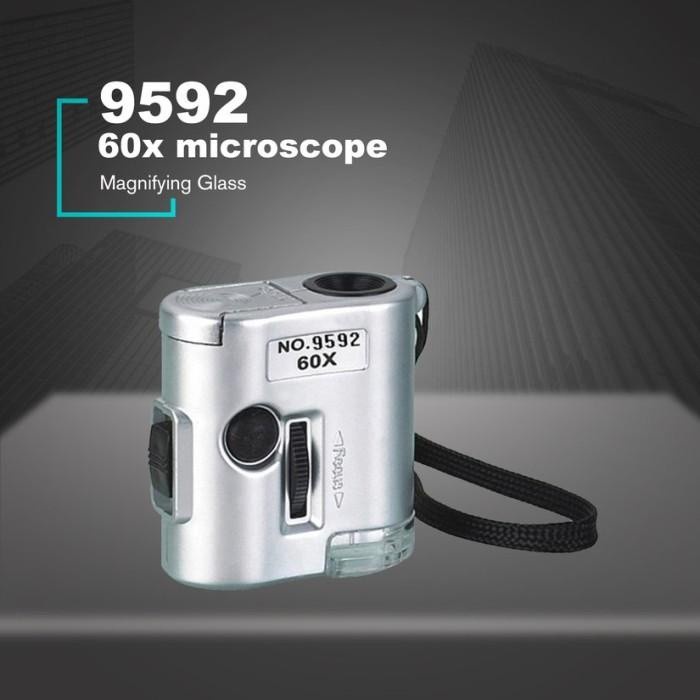 

Kaca Pembesar 60X Mini Microscope Lampu LED Kaca Pembesar Mini Praktis