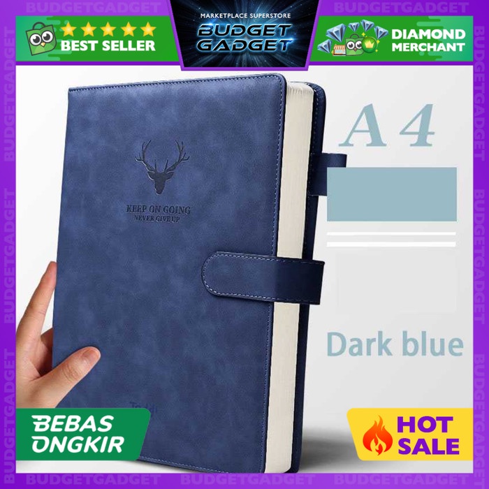 

Tlevino Buku Catatan Harian Notebook Cover Kulit Magnetic Buckle A4