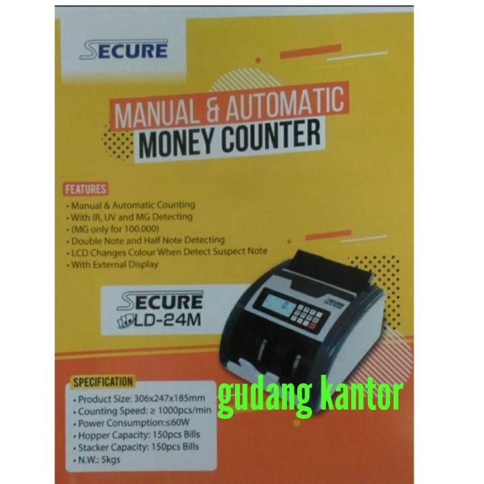 

Terlaris MESIN HITUNG UANG SECURE LD-24 M Manual & Automatic Money Counter SALE