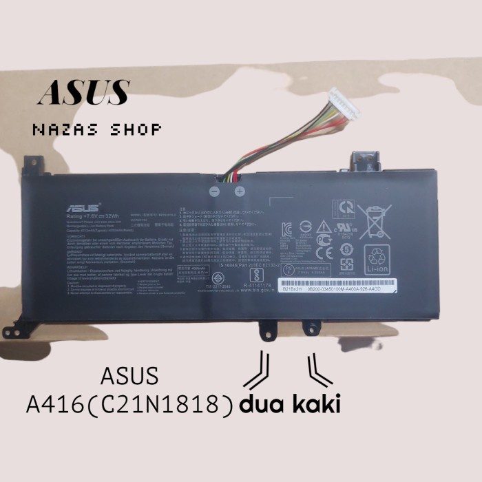 Batre Baterai Laptop Asus book A416 A416J A416M A416MA