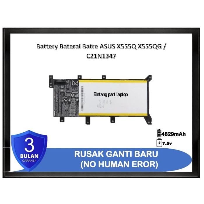 Baterai Battery Batre Asus C21N1347 X555 X555LA X555Q Harga Murah