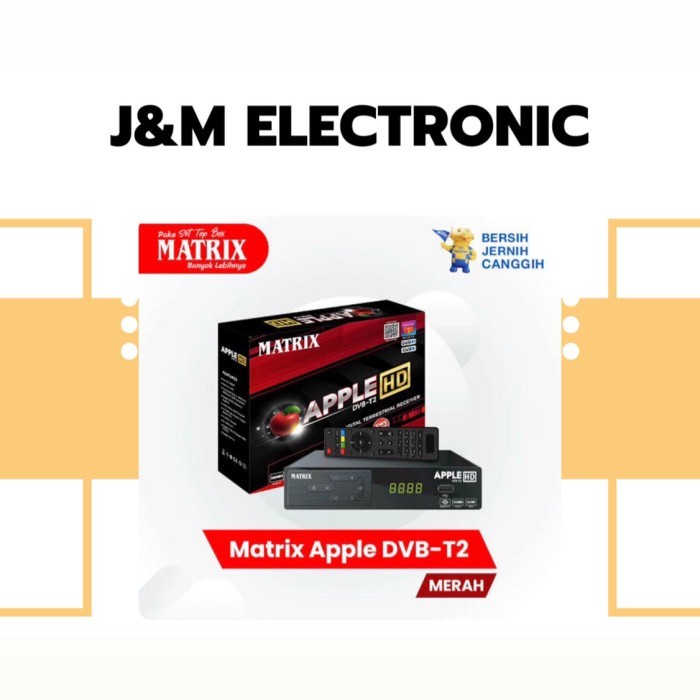 Set top box matrix apple merah DVBT-2 antena tv digital wifi stb merah