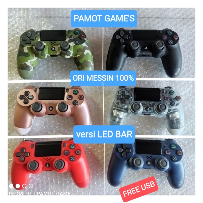 PROMO stik ps4 ori mesin ds4 om ligh bar new model