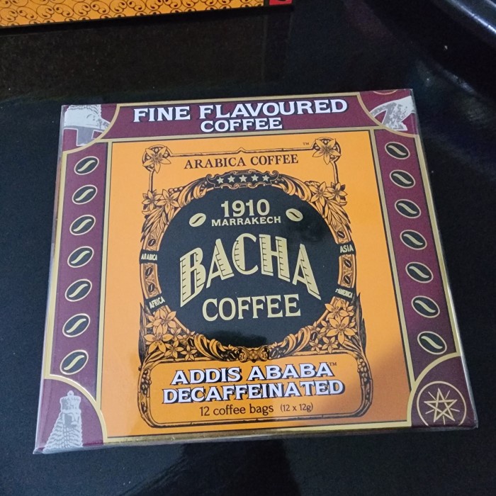 

BACHA ADDIS ABABA DECAFFEINATED 12 BAGS FINE FLAVOURED COFFEE BAGS