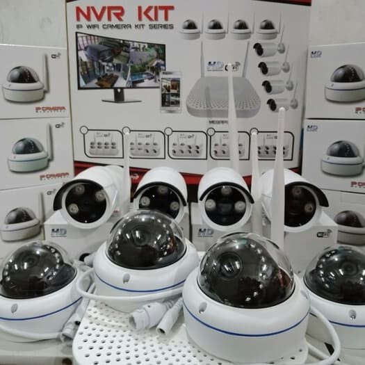 PAKET IP CAMERA 8 CH WIRELESS NVR KIT 3 MP TANPA KABEL 6 KAMERA CCTV Unit Baru - Garansi Resmi