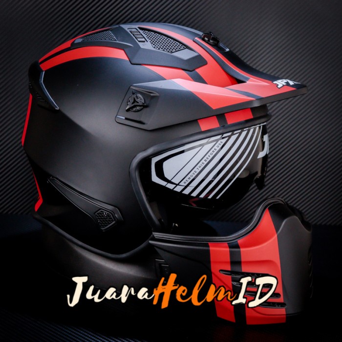 TERBARU JPX HELM MX726R MX04 / BLACK DOFF RED / MX726 R CROSSOVER MX 04