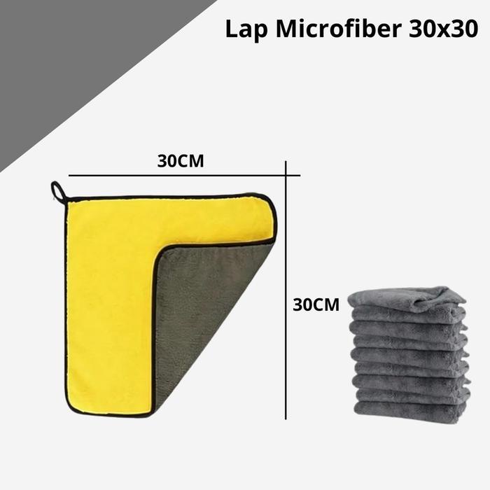 TERBAIK Kain Lap Microfiber 2 Sisi Multifungsi Mobil Motor Dapur 30x30 cm