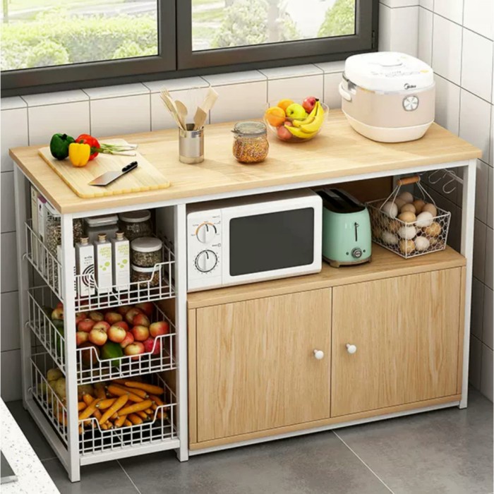 BERKUALITAS Meja Dapur / Meja Kompor 2 Tungku / Lemari Dapur