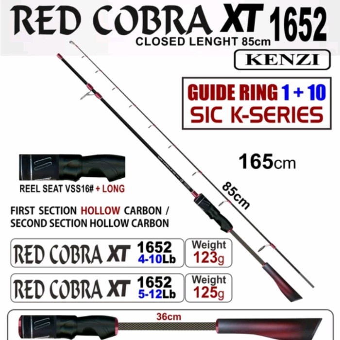 Ready joran carbon solid kenzi cobra 165cm 12lb 10lb