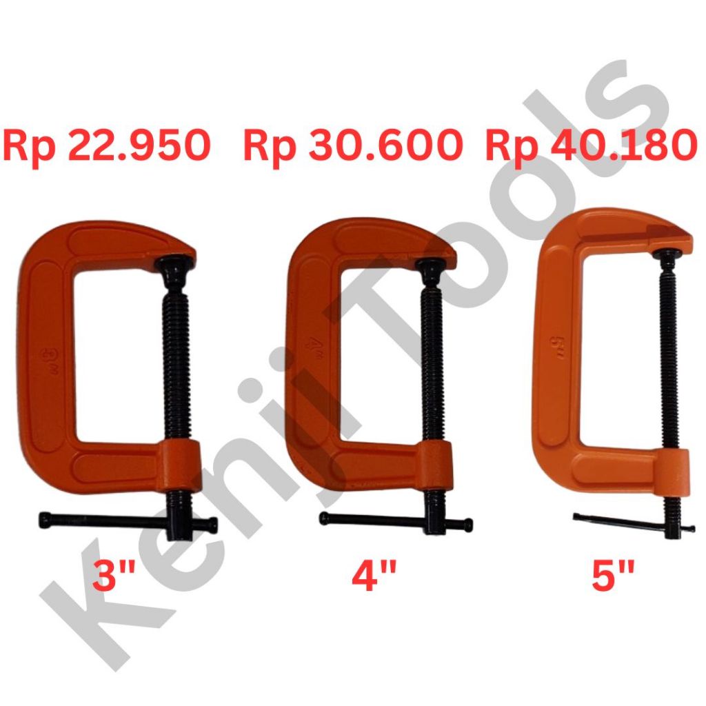 HJK Klem C 3" Inch 4" Inch 5" Inch Klem G Penjepit Catok Kayu Serbaguna Kualitas Premium