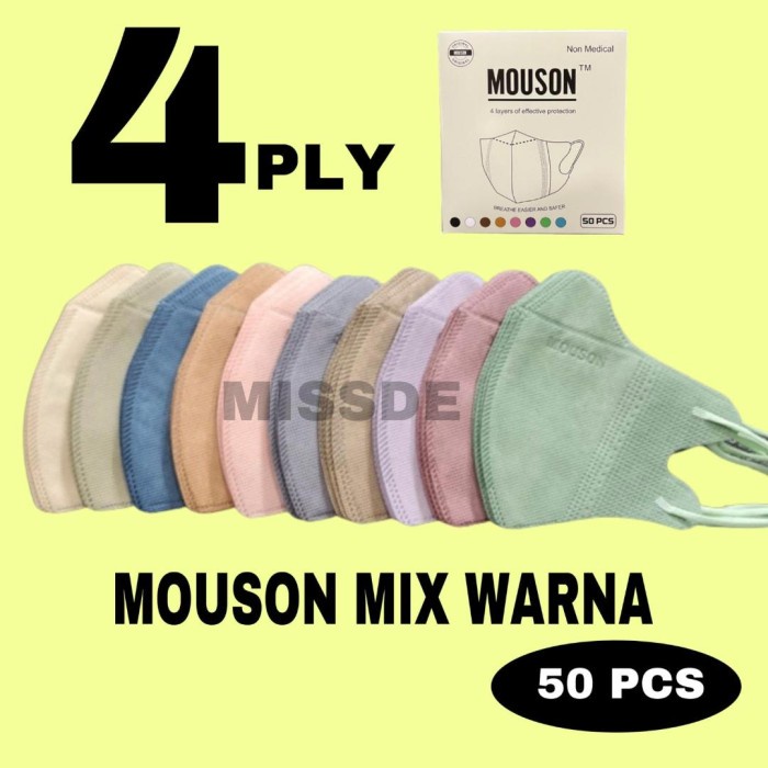 MASKER DUCKBILL MOUSON 4PLY 50 PCS