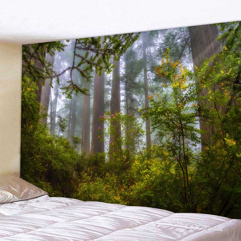 Permadani besar hutan alam yang indah pemandangan alam hiasan dinding besar dekorasi seni dinding ru