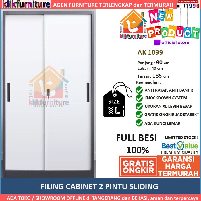 

Lemari Arsip Besi Filing Cabinet Besi Sliding Geser Vp 003 90Cm